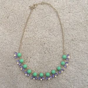 J. Crew Teal and Purple Statement Necklace